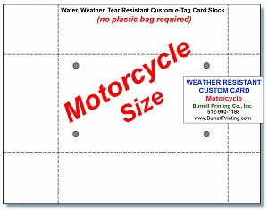 Larger image for Weather Resistant - E-Tag Custom Sheet - Motorcycle